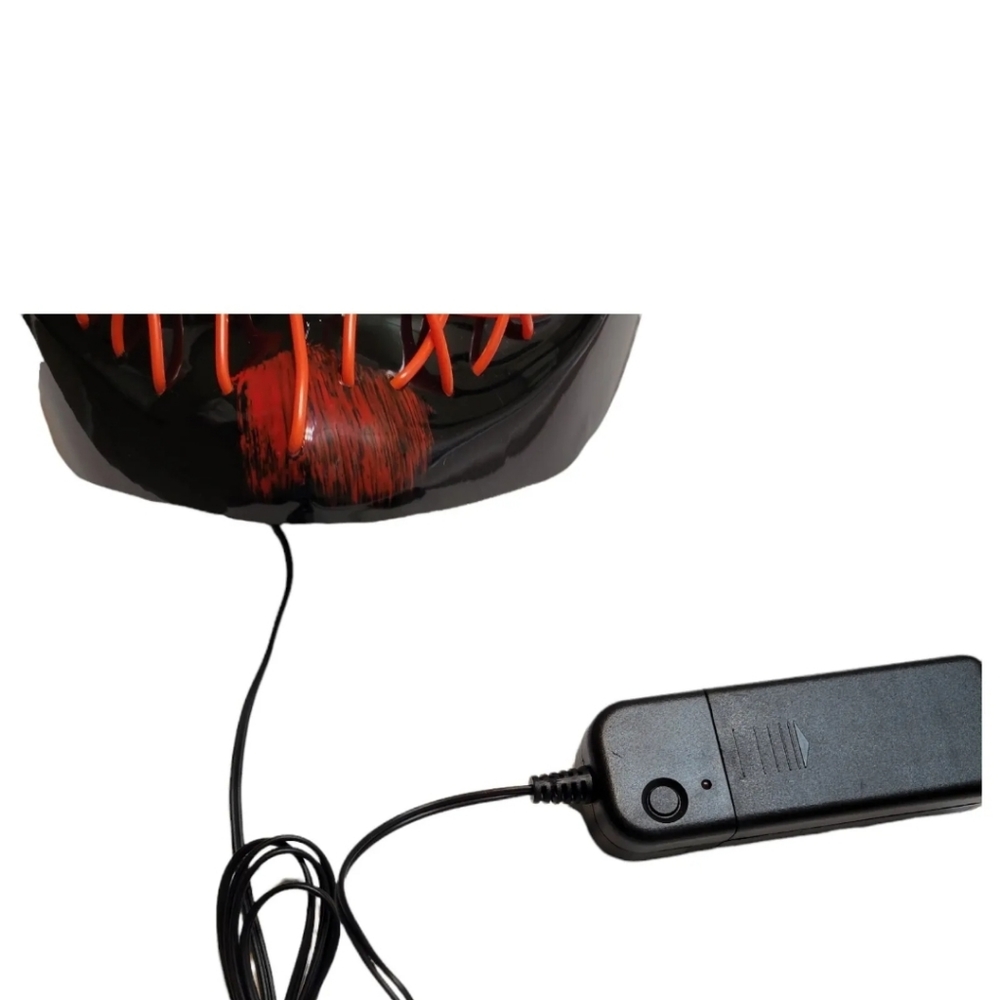 Led Plastic Glow Mask 3 Mode Lighting Halloween Cosplay Rave Club Party Org/Blk - Picture 4 of 5